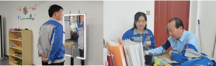 大家体验了智能血压计、魔镜等仪器设备 大家体验了智能血压计、魔镜等仪器设备